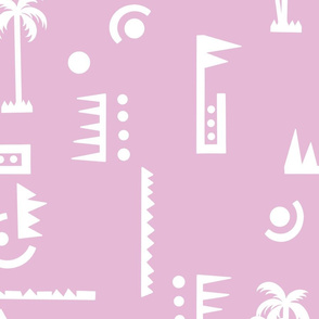 Tropical Abstract - Powder Pink Jumbo