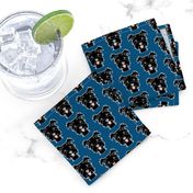 happy black Yorkie fabric