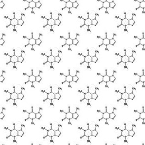Caffeine molecule, tiny scale
