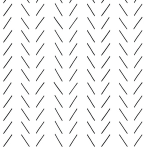 Freehand Chevron in Black and White Minimal Wallpaper Peel and Stick by Erin Kendal
