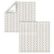 Freehand Chevron Black on Bone Wallpaper by Erin Kendal