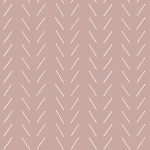 Freehand Chevron in Dusty Pink Wallpaper for girls nursery by Erin Kendal