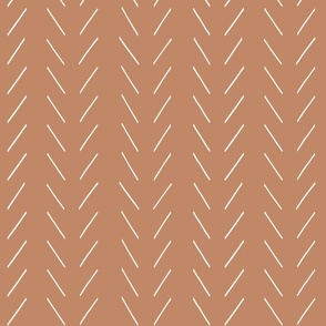 Freehand Chevron in Terracotta Wallpaper by Erin Kendal