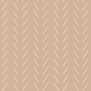 Freehand Chevron in Toast Brown Wallpaper by Erin Kendal