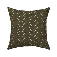 Textured Freehand Chevron in Khaki Green by Erin Kendal