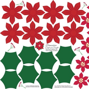 Cut-n-Craft | Poinsettia (Appliqué, Wreath or Craft Embellishment) Fat Quarter Project