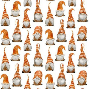 Fall Watercolor Gnomes on white - extra extra small scale