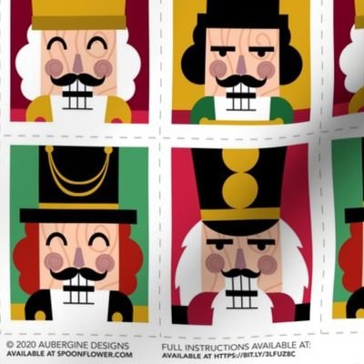 Cut-n-Sew | Jovial Nutcracker (Ornament Set or Bunting Garland) Fat Quarter Project