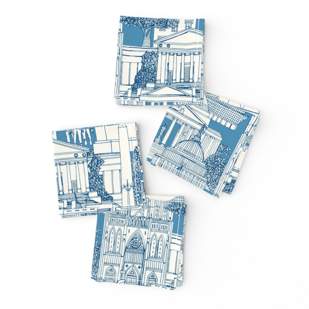 Washington DC toile blue