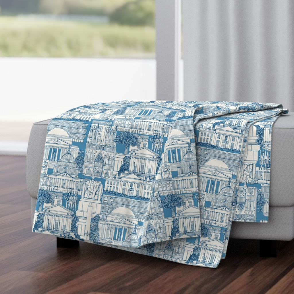 Washington DC toile blue