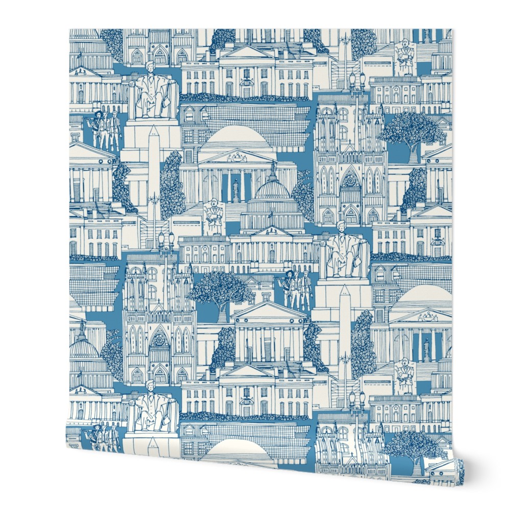 Washington DC toile blue