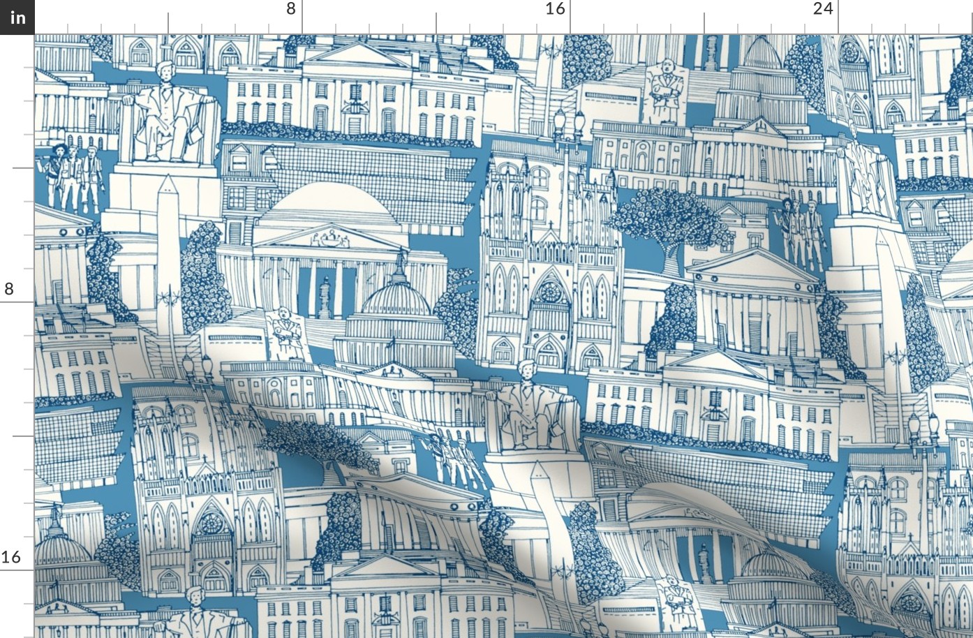 Washington DC toile blue