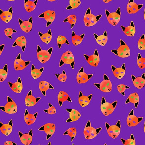 Halloween Fiery Felines-purple