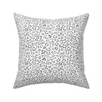 Glitter Leopard Print - Silver and White