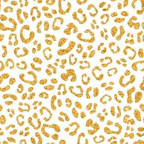 Glitter Leopard - Gold and White