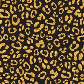 Glitter Leopard - Gold and Black