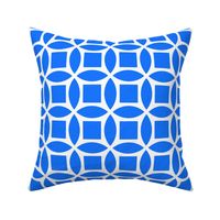Geometric Pattern: Intersect Square: White/Blue