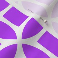 Geometric Pattern: Intersect Square: White/Purple
