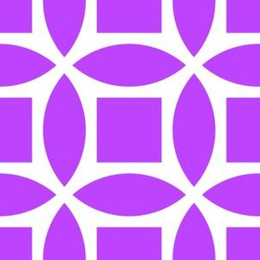 Geometric Pattern: Intersect Square: White/Purple