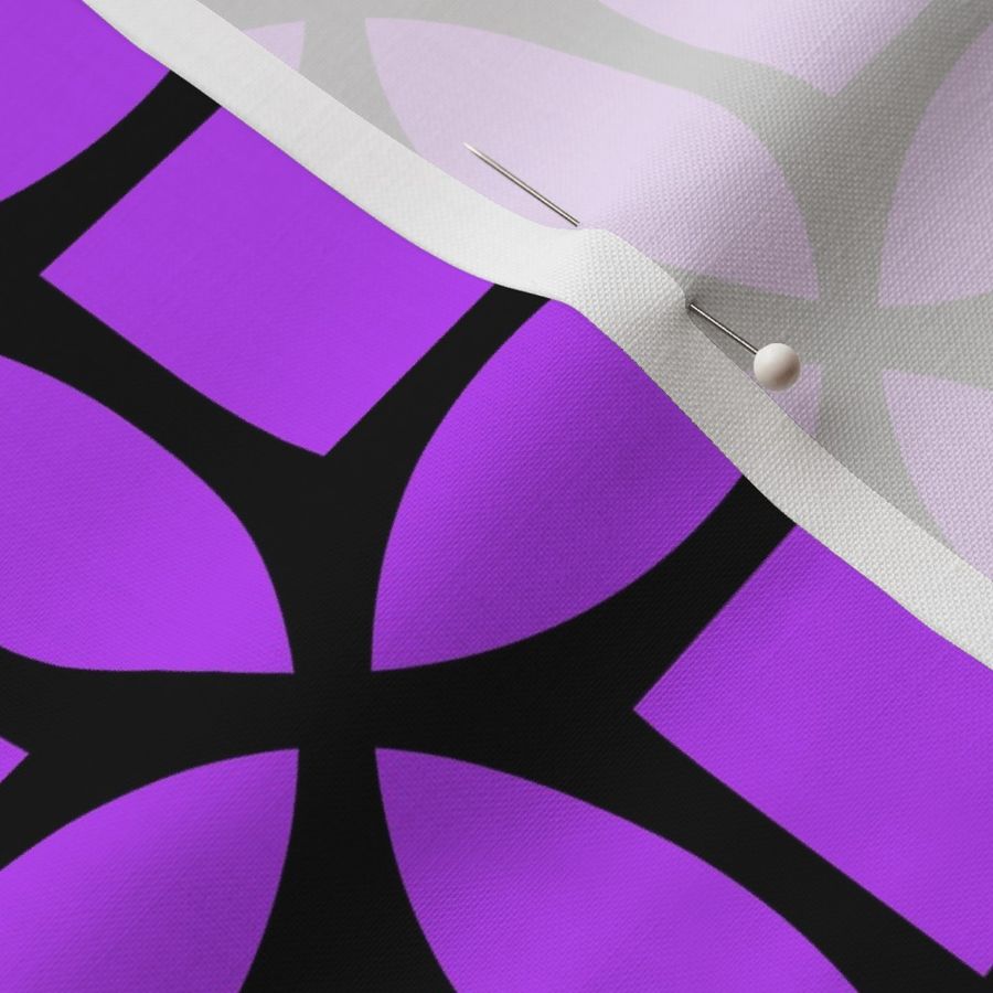 Geometric Pattern: Intersect Square: Black/Purple