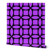 Geometric Pattern: Intersect Square: Black/Purple