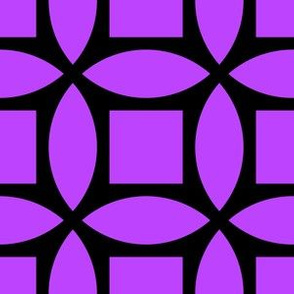Geometric Pattern: Intersect Square: Black/Purple