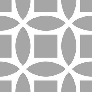Geometric Pattern: Intersect Square: White/Silver
