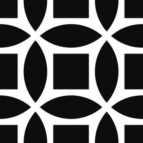 Geometric Pattern: Intersect Square: White/Jet