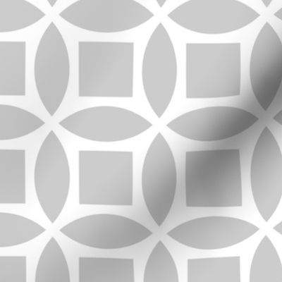 Geometric Pattern: Intersect Square: White/Ash
