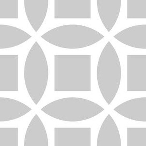 Geometric Pattern: Intersect Square: White/Ash