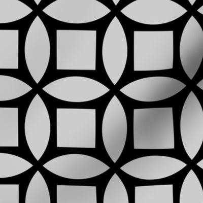Geometric Pattern: Intersect Square: Black/Ash
