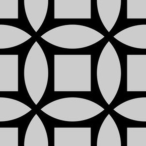 Geometric Pattern: Intersect Square: Black/Ash
