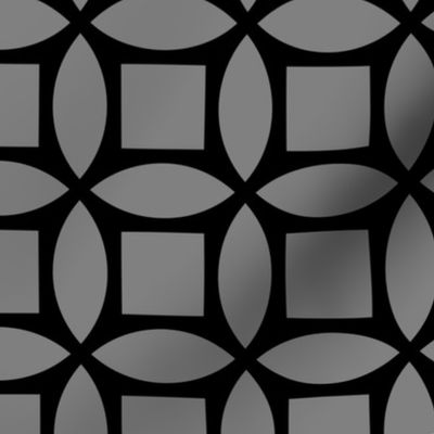 Geometric Pattern: Intersect Square: Black/Battleship