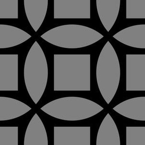 Geometric Pattern: Intersect Square: Black/Battleship