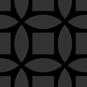 Geometric Pattern: Intersect Square: Black/Charcoal