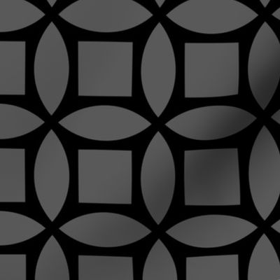 Geometric Pattern: Intersect Square: Black/Granite