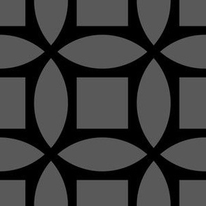 Geometric Pattern: Intersect Square: Black/Granite
