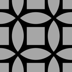 Geometric Pattern: Intersect Square: Black/Silver