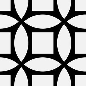 Geometric Pattern: Intersect Square: Black/Snow