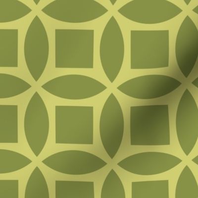 Geometric Pattern: Intersect Square: Olive