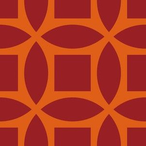 Geometric Pattern: Intersect Square: Blood Orange