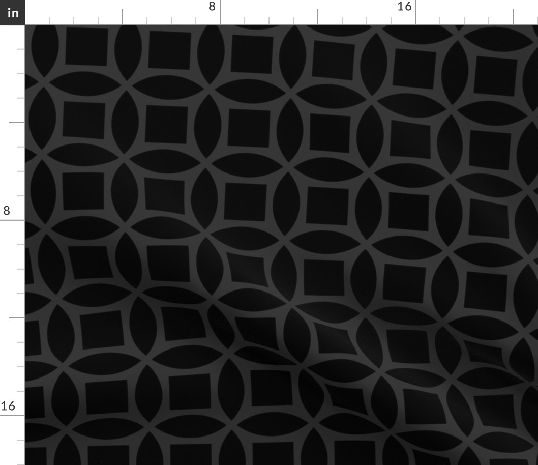 Geometric Pattern: Intersect Square: Stygian