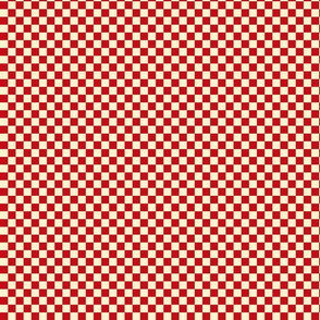 Brick Red and Cream Checkerboard Squares