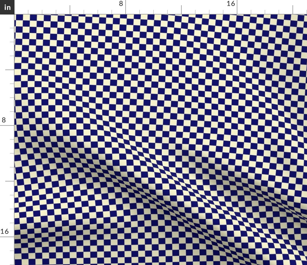 Navy Blue and Cream Checkerboard Squares