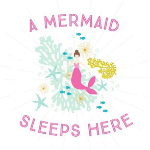 9" square: pink maui a mermaid sleeps here brunette