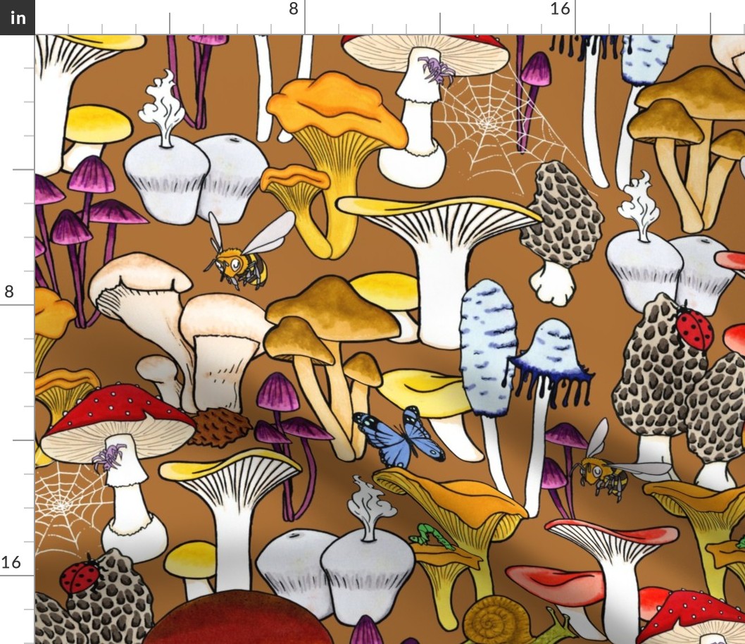 My favorite Fungi - Brown Background