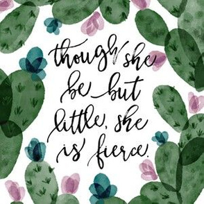 6" square: though she be but little, she is fierce // pine autumn cactus