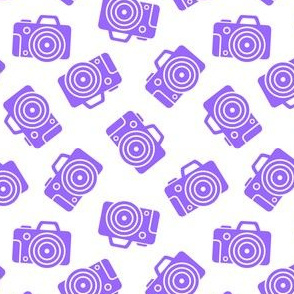 DSLR Camera Purple on White