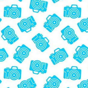 DSLR Camera Blue on White