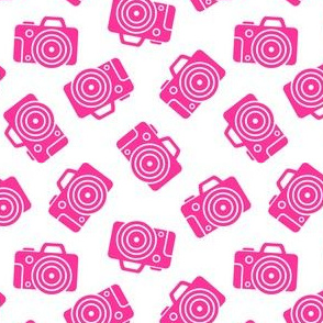 DSLR Camera Pink on White